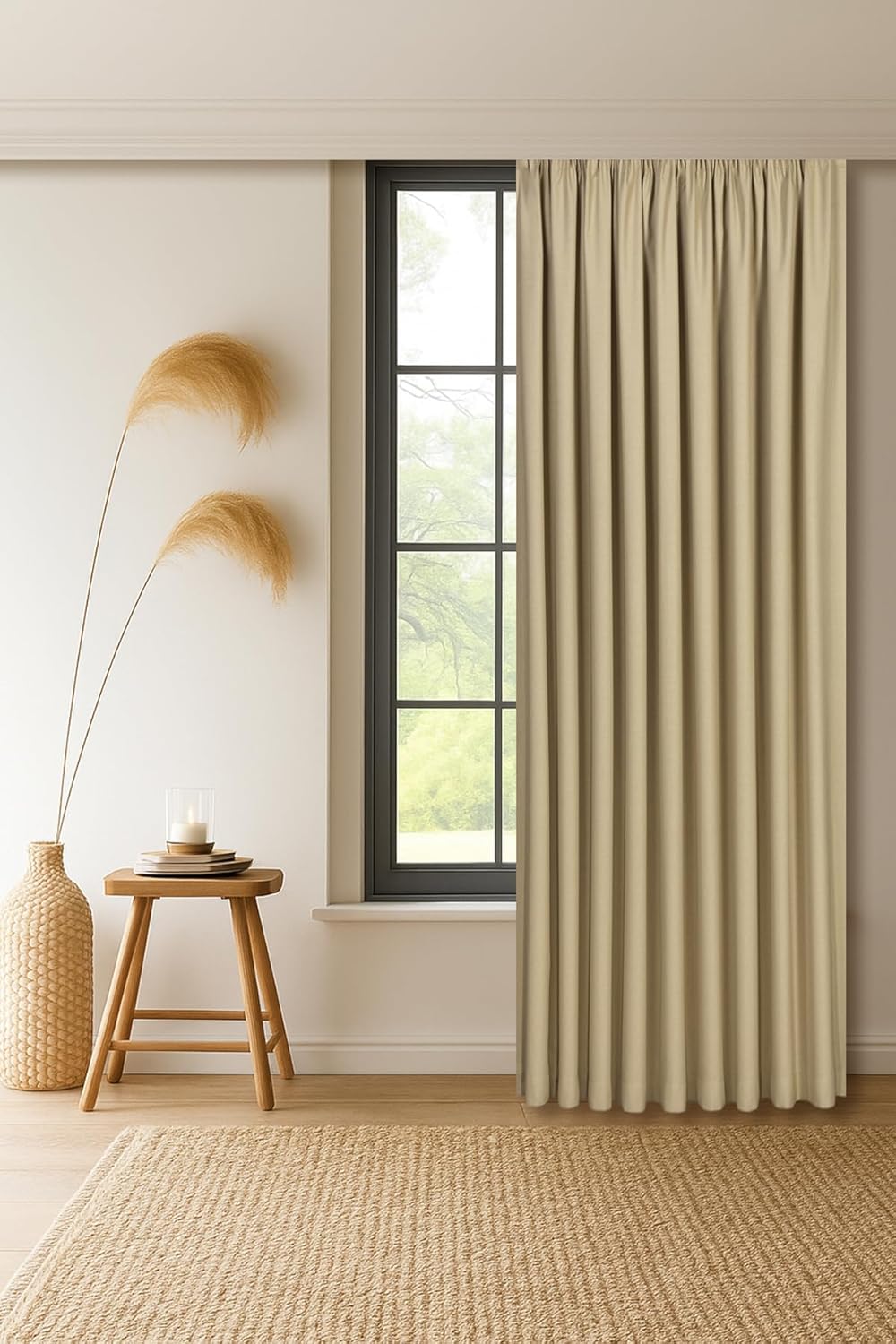 Gauze Fabric Design Capri Koyu Taş EKSTRAFOR BÜZGÜLÜ KETEN DOKULU YÜKSEK KALİTELİ TEK KANAT FON PERDE 250 x 260