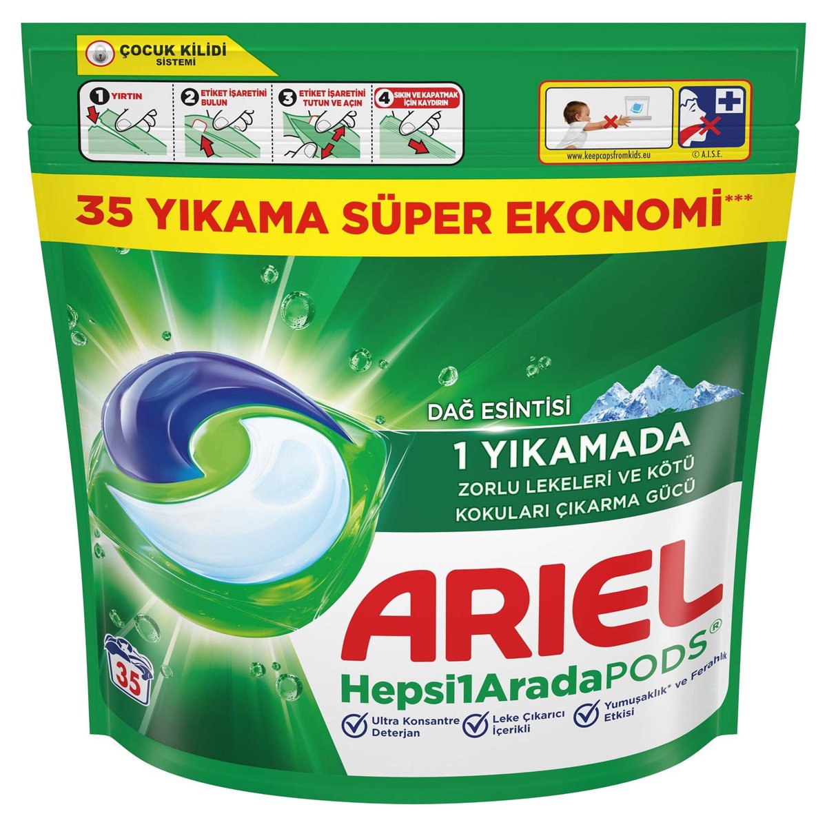 Ariel Hepsi1Arada PODS Kapsül Çamaşır Deterjanı Beyazlar ve Renkliler 35 Yıkama