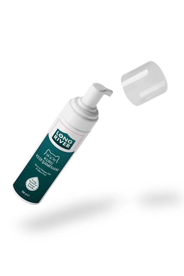 Kuru Kedi Şampuanı | Nemlendirici ve Tüy Bakımı | Durulama Gerektirmeyen, Hassas Cilt Dostu, 200 ml Kedi Şampuanı