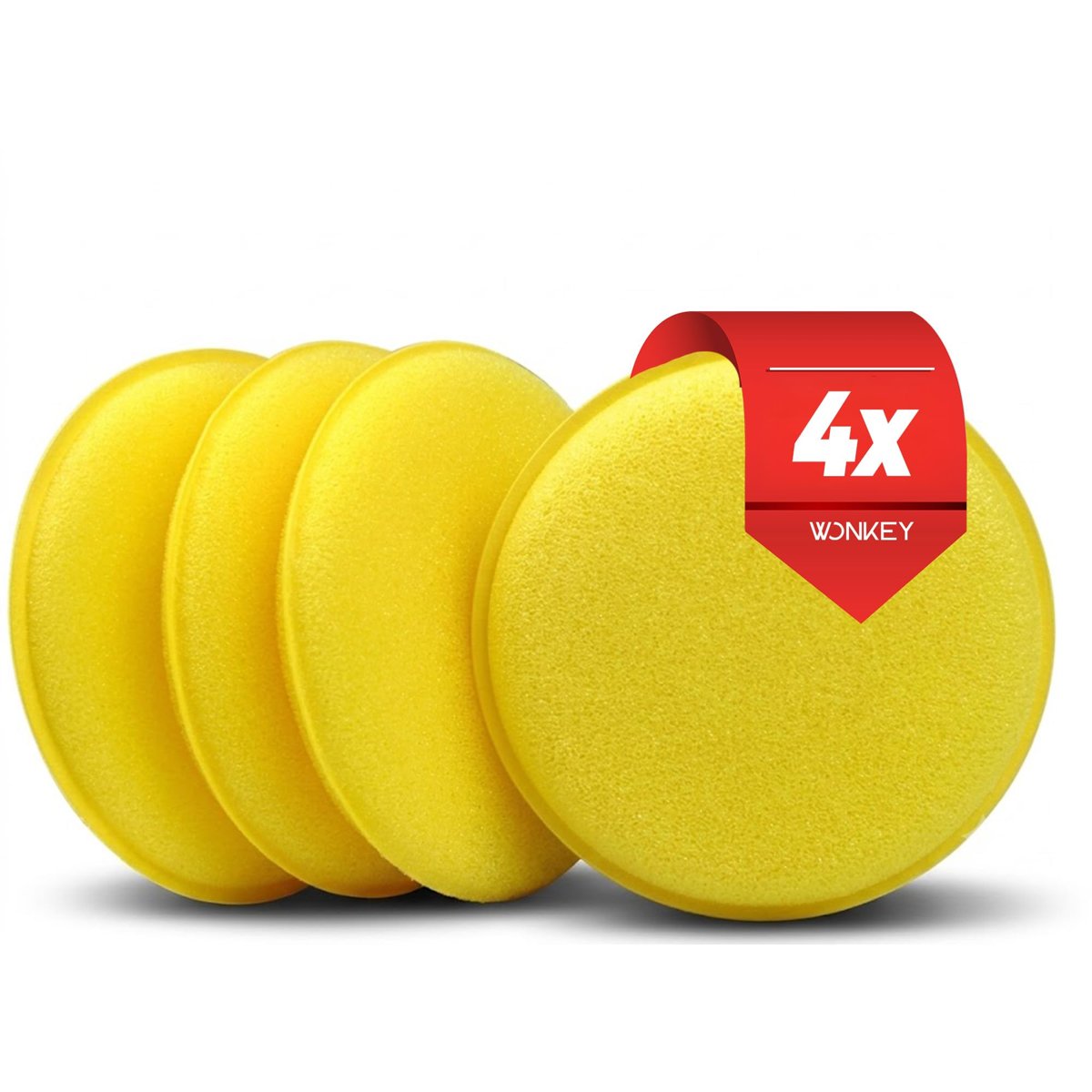 WONKEY - Oto Pasta Cila Wax Pedi Süngeri, Araba ve Torpido Parlatma ve Temizleme Aplikatörü, Polisaj Süngeri, Deri Koltuk Parlatma, Araç Boya Parlatma ve Wax Uygulama Pedi (4 Adet)