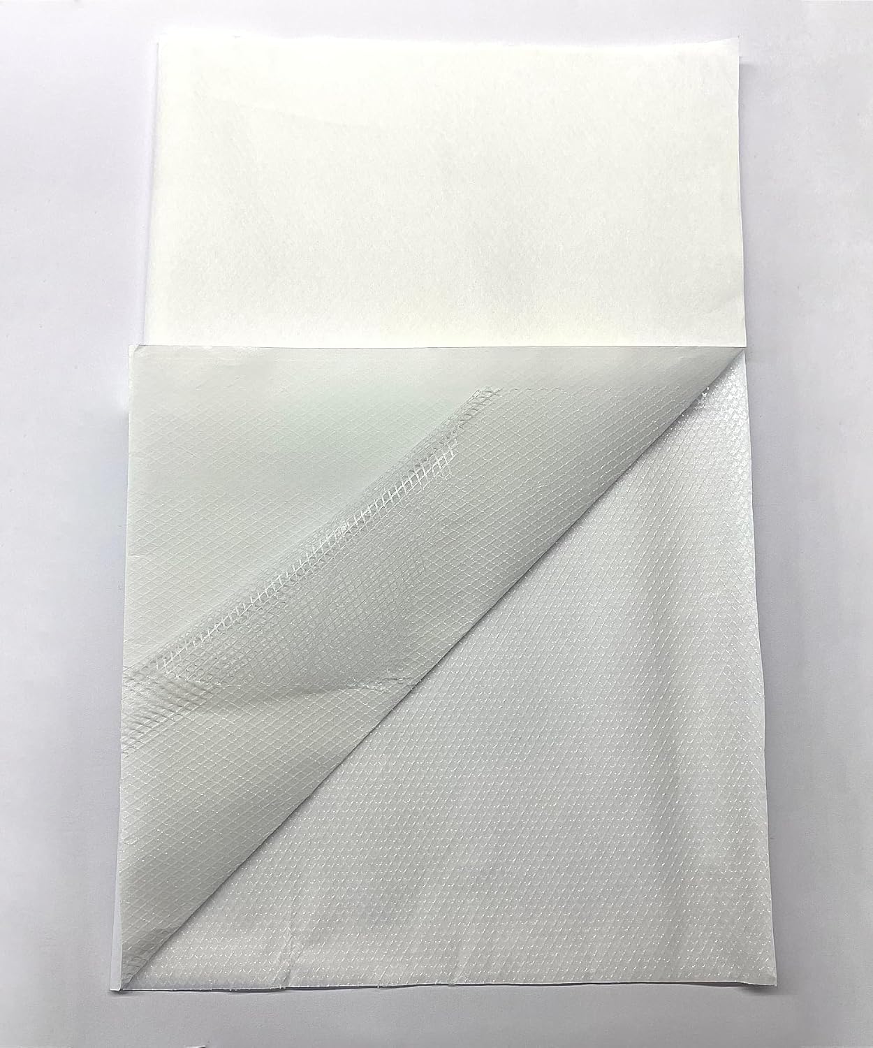 modern teknik tekstil Çift Taraflı Yapışkan Tela 1x1 metre - Arma Yapıştırma Telası - Laminasyon Telası - Amerikan Tela - Dikiş Nakış Telası - Kağıtlı Tela (Beyaz)