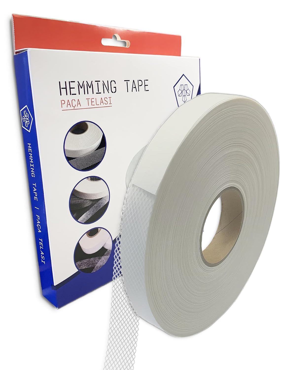 modern teknik tekstil Paça Telası 2 cm x 50 m - Çift Taraflı Yapışkan Tela - Şerit Tela - Ütü ile Yapıştırılan Tela - Dokumasız Uygulama - Amerikan Tela - Dikiş Nakış Telası (Beyaz)