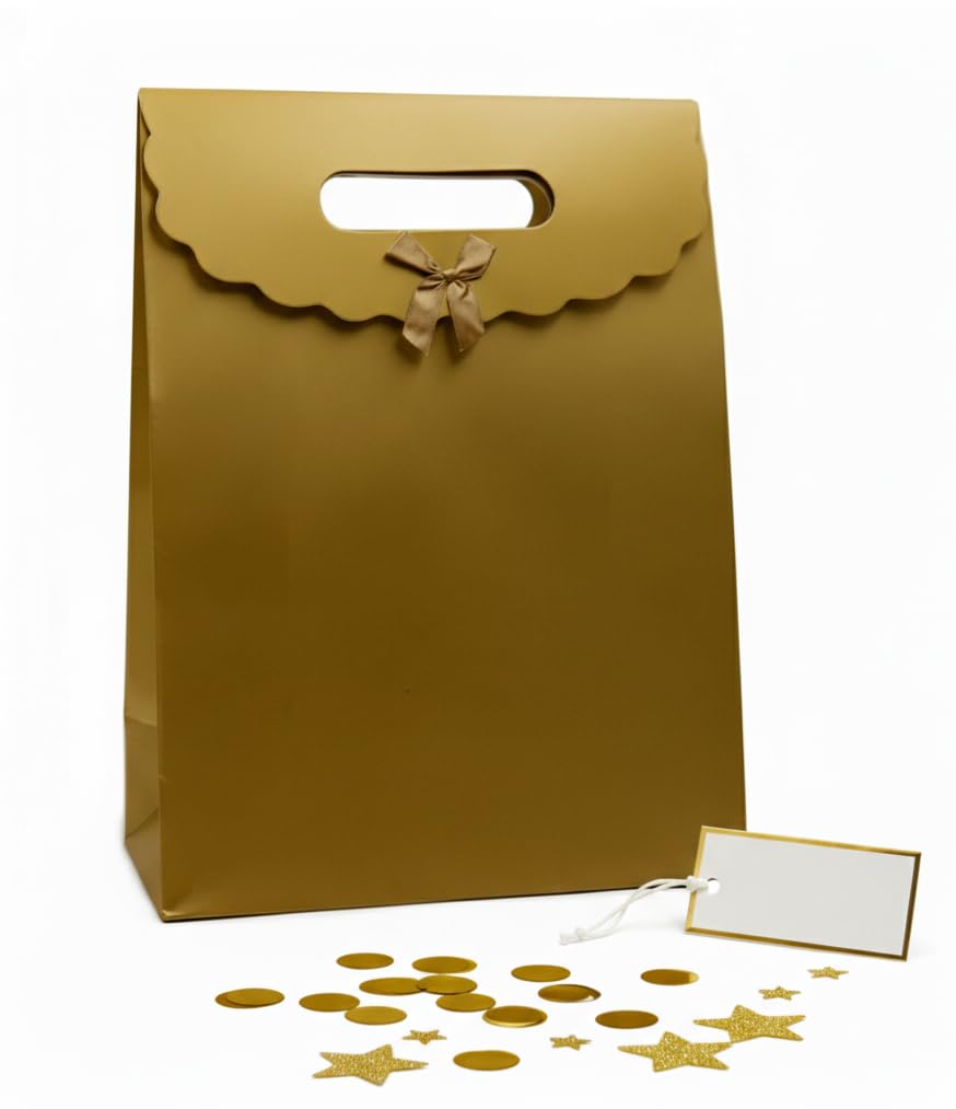 24x31 Gold Renk Zarf Model Karton Çanta, Hediye Kutusu