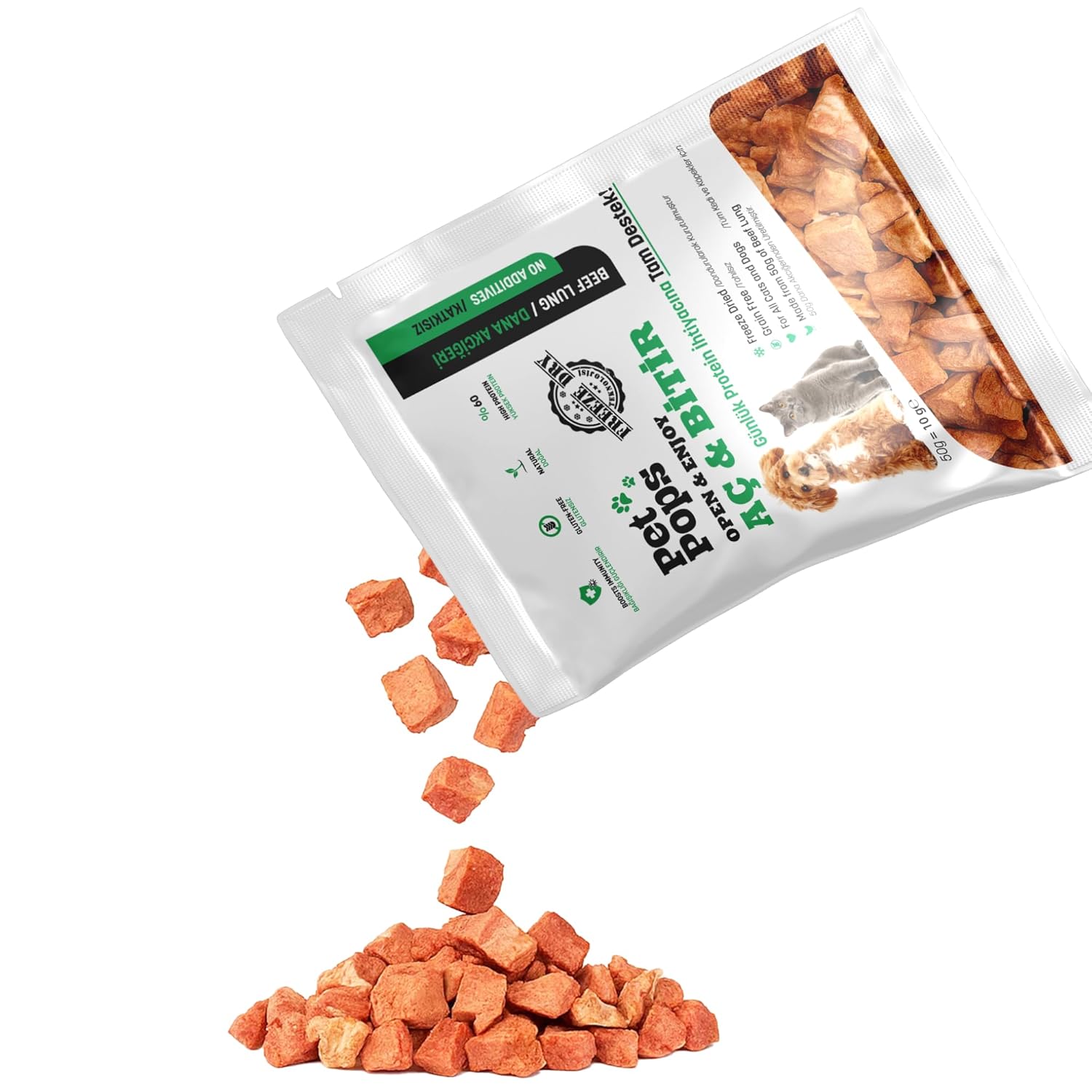 Petpops Aç Bitir Dana Ciğer Tek Paket Freeze Dry Kedi & Köpek Ödül Maması –%100 Doğal ve Katkısız