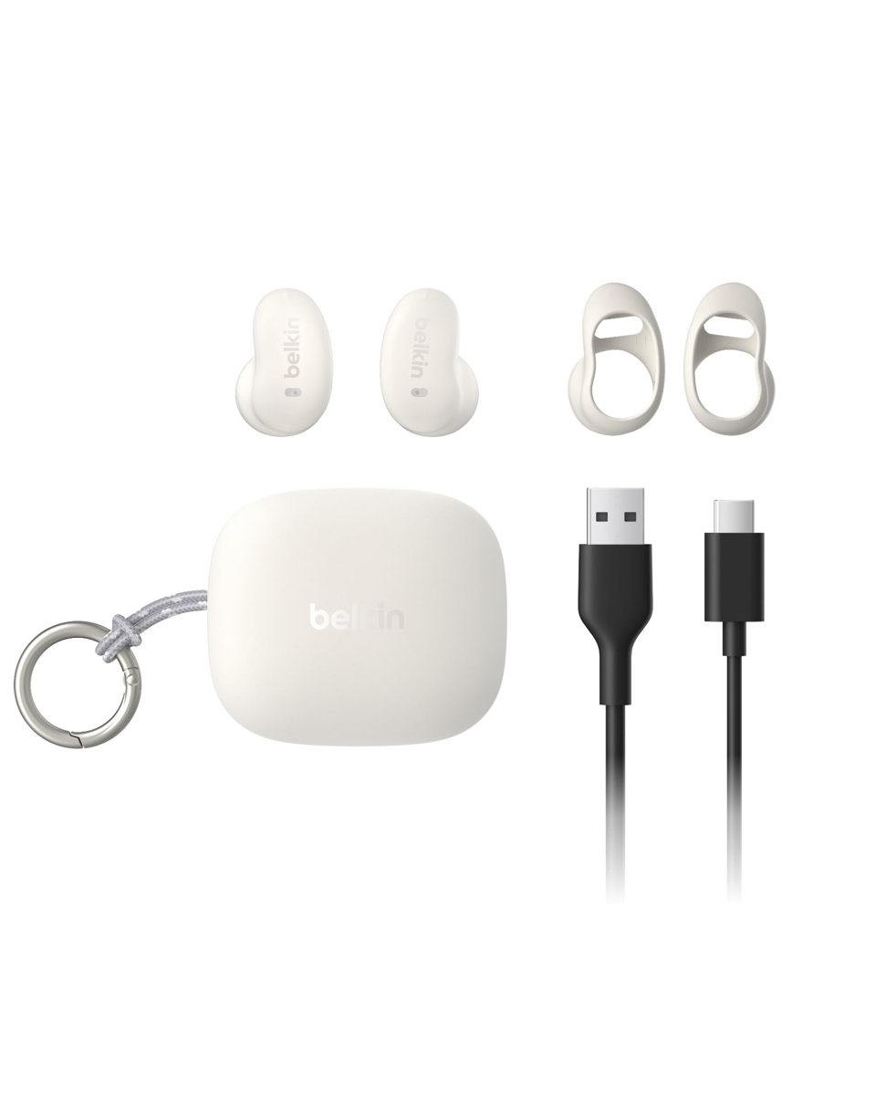 Belkin SoundForm Anywhere Kablosuz Kulak İçi Kulaklık, Hafif, Uzun Süreli Konfor Sunan Bluetooth Kulaklıklar, iPhone, iPad, Tablet, Dizüstü Bilgisayar, Bisiklet, Koşu için IPX4 Suya Dayanıklı, Beyaz