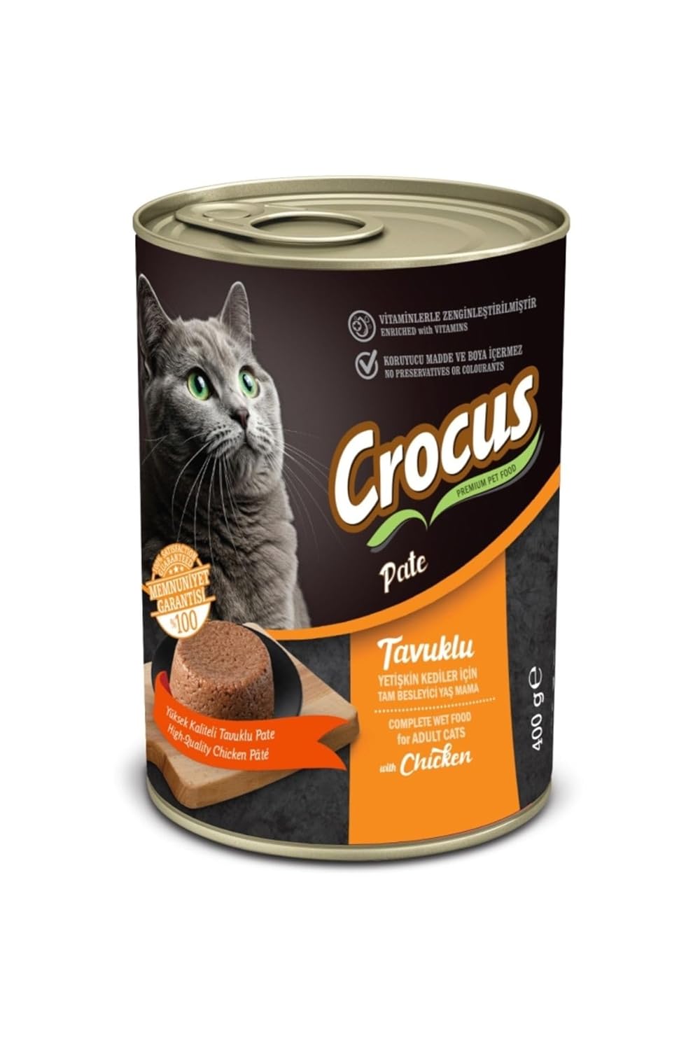 Crocus Yetişkin Kedi Tavuklu Pate Yaş Mama 400G