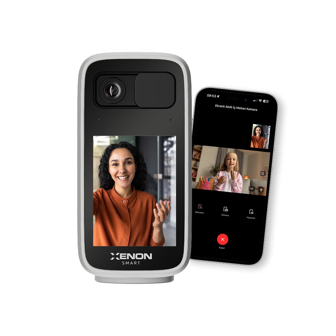 Xenon Smart Ekranlı Akıllı İç Mekan Güvenlik Kamerası Wi-Fi 4MP 2K QHD Görüntü Hareket Algılama 355° 10m Gece Görüş Çift Yönlü Görüntülü Sesli İletişim Bulut/Yerel Depolama (256gb) X7208
