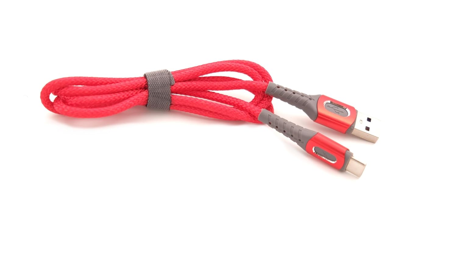 USB-A To Type-C, 5 Amper Şarj Ve Data Veri Kablosu, Örgülü ve Hızlı, Kırmızı, 1 Metre,