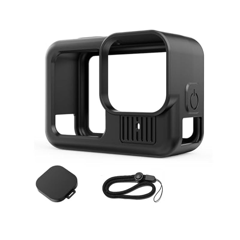 Mettzchrom GoPro 13 uyumlu Silikon Koruma Kılıfı Bileklikli soft case Black Siyah