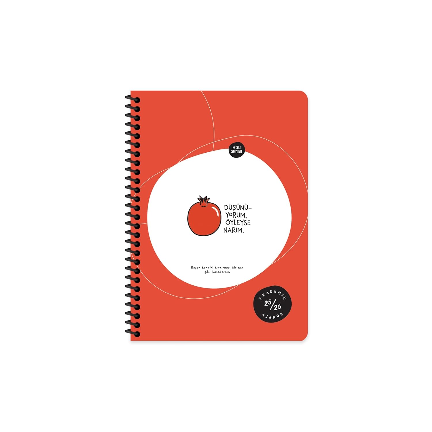 Hisli Şeyler A5 Spiralli Akademik Ajanda - Düşünüyorum Öyleyse Narım