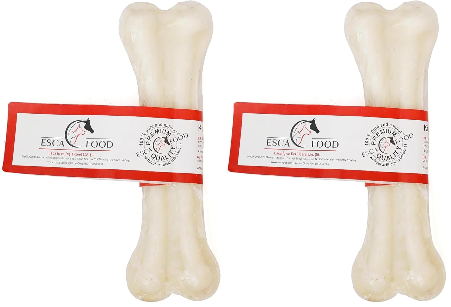 Esca Food Beyaz Pres Kemik 12,5 Santimetre 1’li 50 Gram Köpek Ödül Maması 2li paket