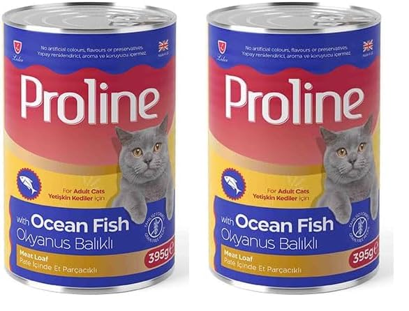 Proline Okyanus Balıklı Pate Yetişkin Kedi Konservesi 395 Gr 2li paket