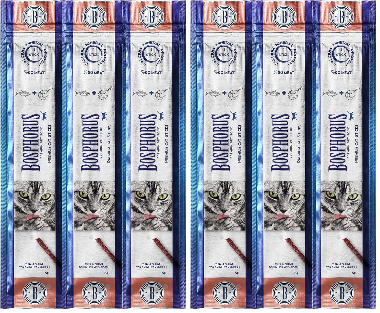 BOSPHORUS 3'lü Ton Balıklı ve Karidesli Kedi Ödülü 2li paket