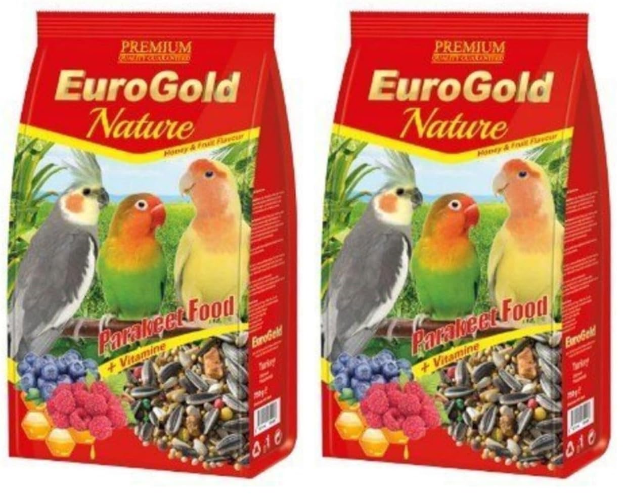 EuroGold Ballı ve Meyveli Paraket Kuş Yemi, 750 Gr 2li paket