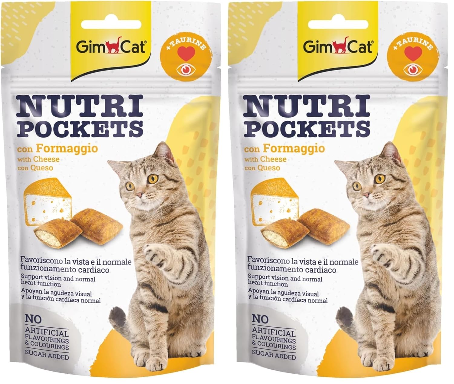 GimCat Nutripockets Kedi Ödülü Peynir Taurin, 60 g 2li paket