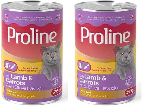 Proline Kuzu Etli ve Havuçlu Pate Yetişkin Kedi Konservesi 395 Gr 2li paket