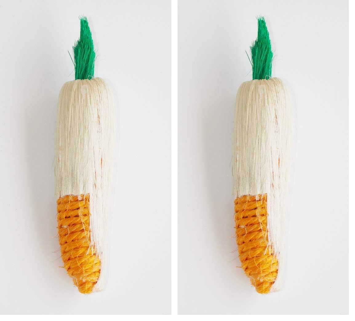 Beeztees Eastland 805071 Hasır Havuç Tavşan Oyuncağı, 14 Cm 2li paket