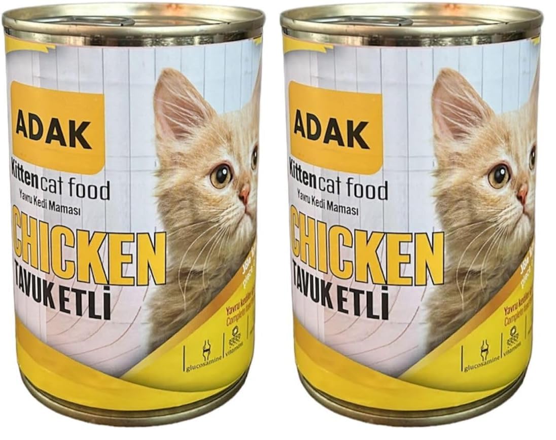 ADAK Tavuk Etli Yavru Kedi Maması Konservesi 415 Gram 2li paket