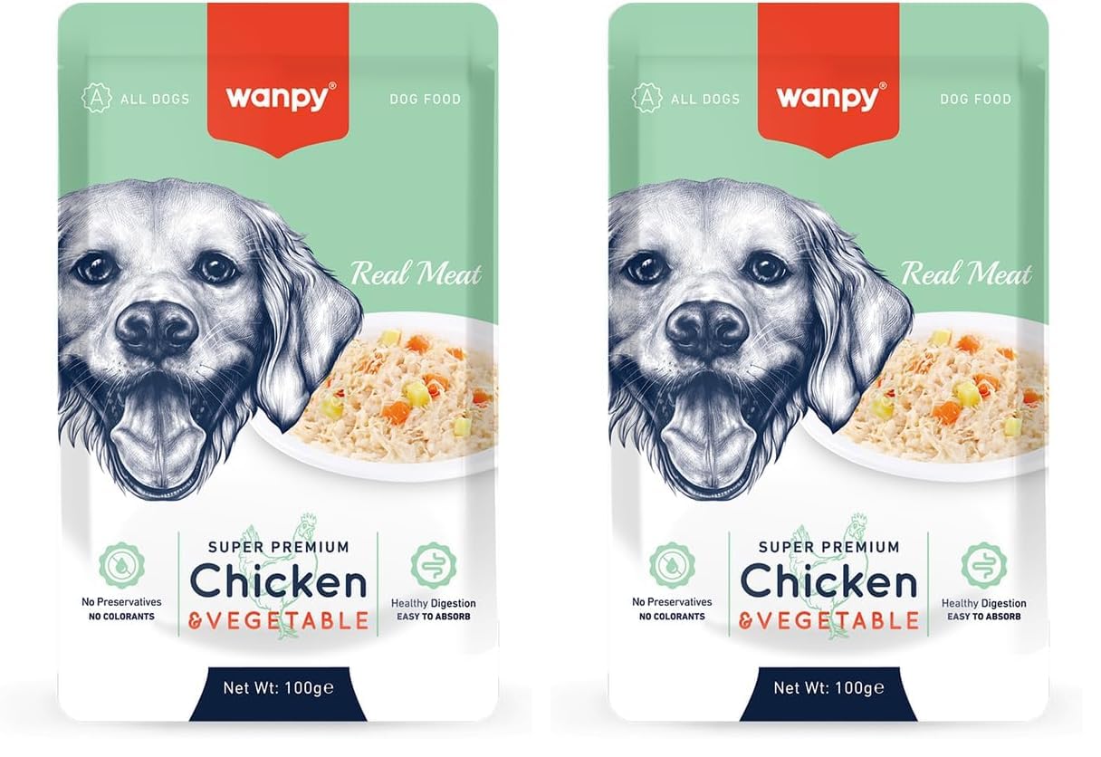 Wanpy Tavuk&Sebze Yaş Köpek Maması 100 G 2li paket