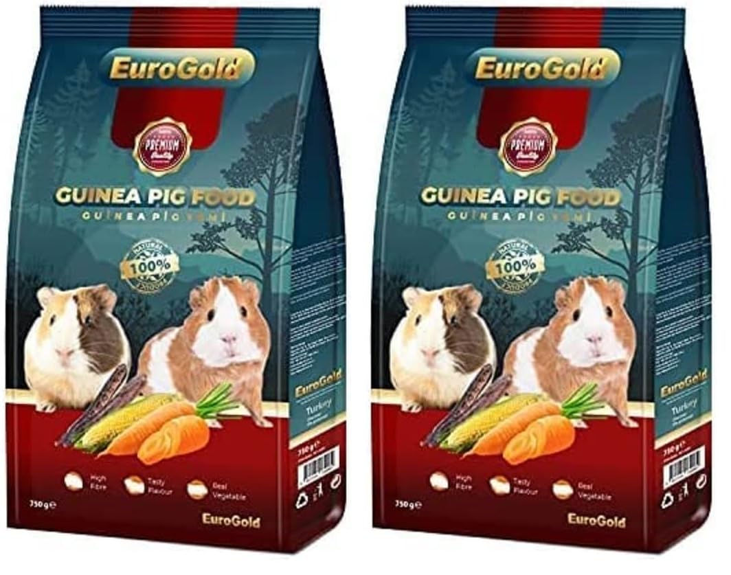 EuroGold Guinea Pig Yemi, Kurutulmuş Sebzeli, 750 Gr 2li paket