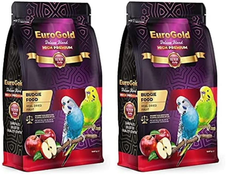 EuroGold Deluxe Blend Gerçek Elmalı Premium Muhabbet Kuşu Yemi, 1 Kg 2li paket
