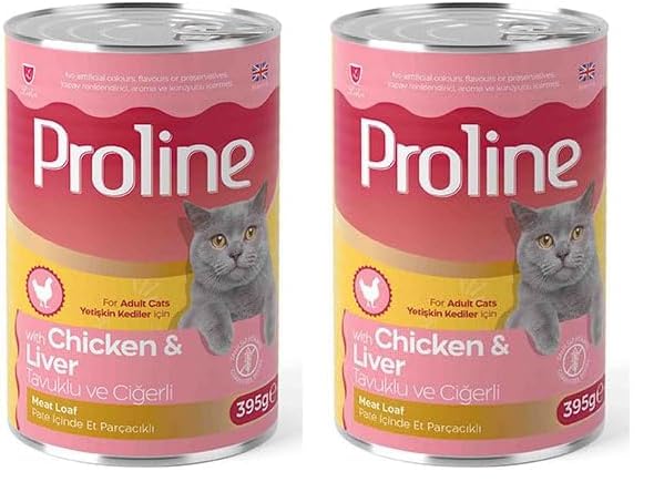 Proline Tavuklu ve Ciğerli Pate Yetişkin Kedi Konservesi 395 Gr 2li paket