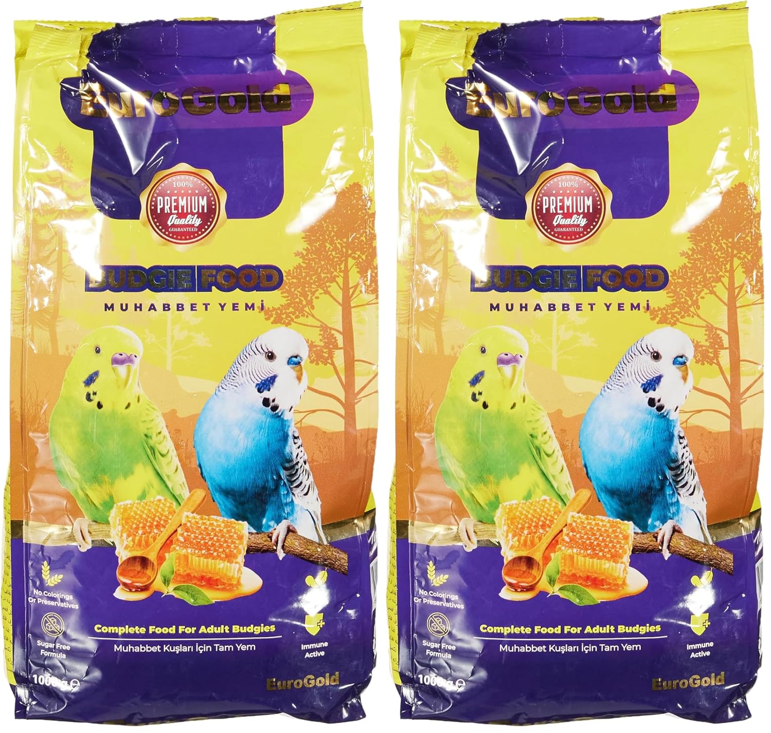 EuroGold Ballı ve Meyveli Muhabbet Kuşu Yemi, 1 Kg 2li paket