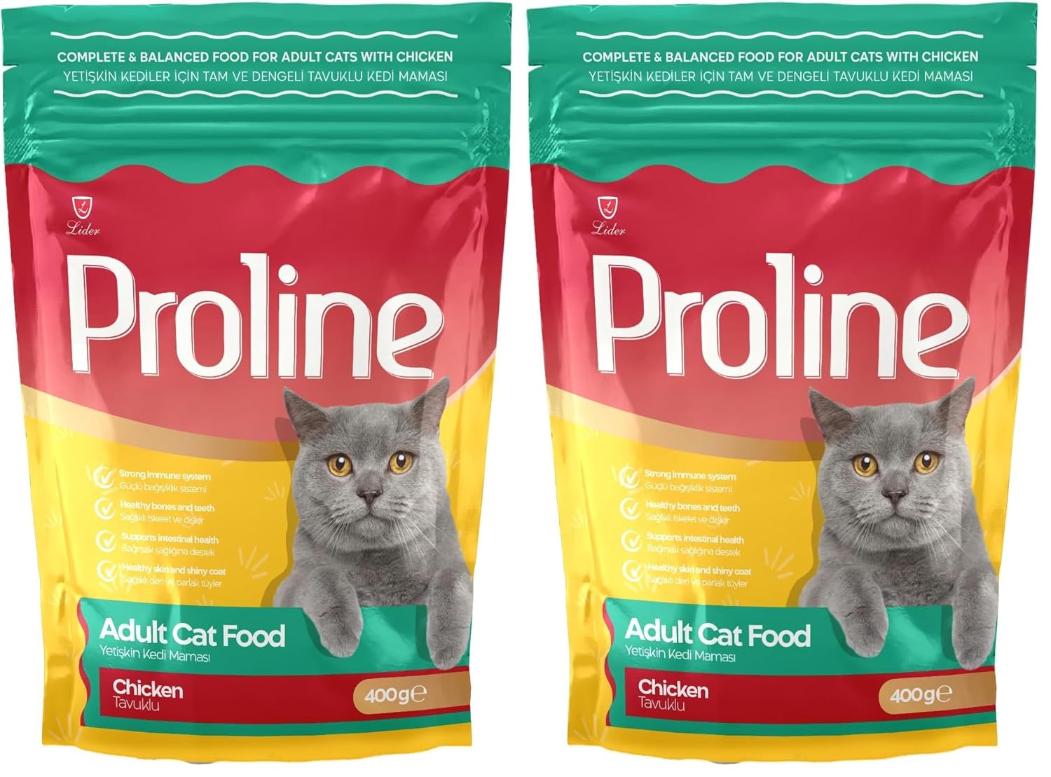 Proline Kedi Mama Yetişkin Tavuk 400 Gr 2li paket