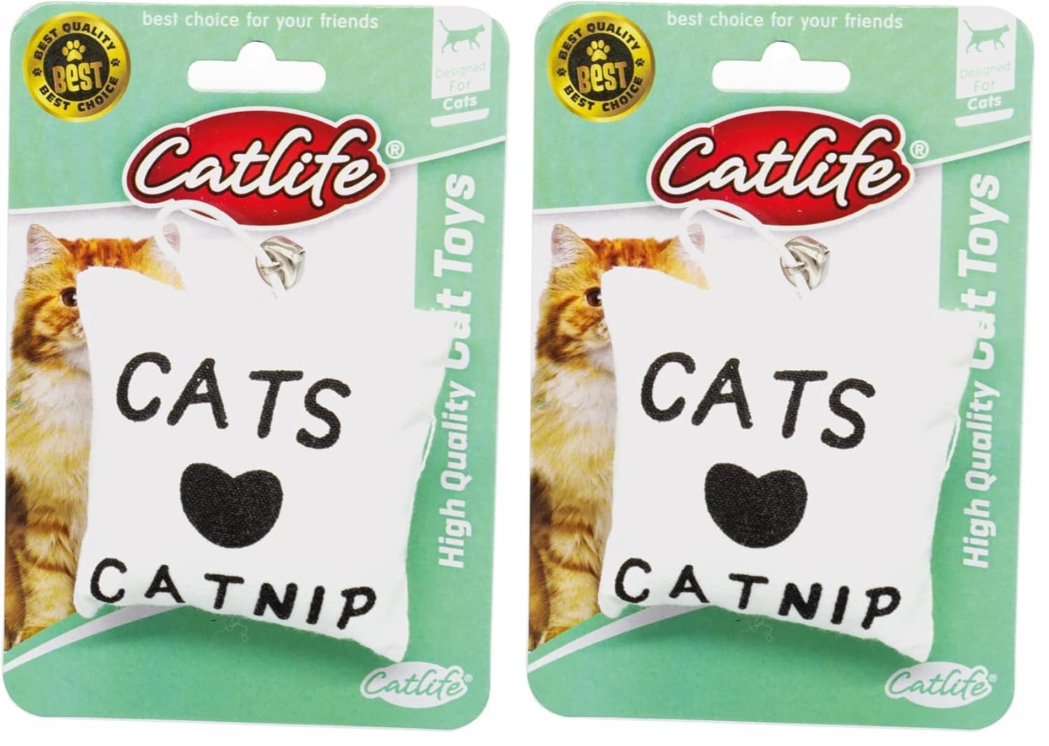 CATLİFE KEDİLER İÇİN CATNİP YASTIK OYUNCAK ZİLLİ 2li paket