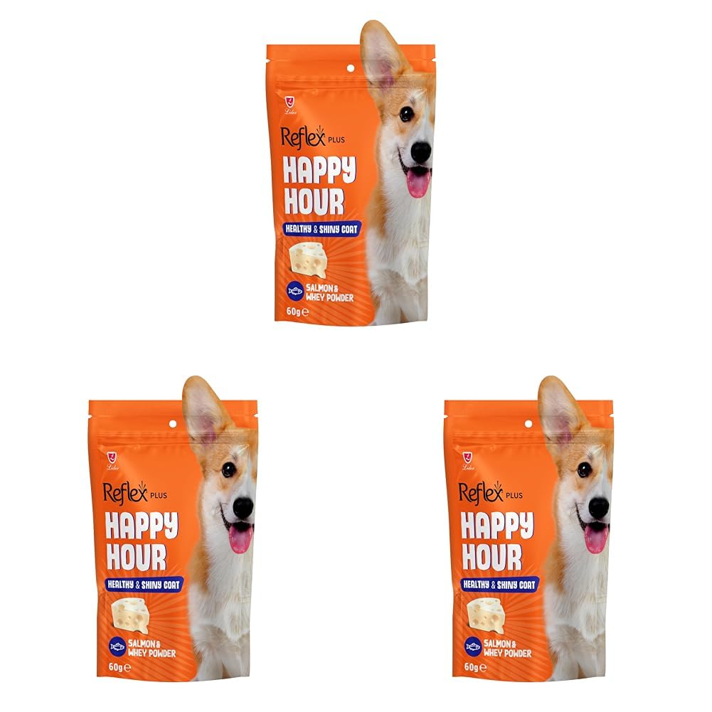 Reflex Happy Hour Sağlikli Ve Parlak Tüyler Için Destekleyici Köpek Ödül Mamasi 60 Gr 3lü paket
