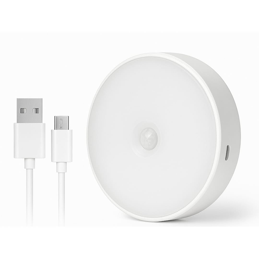 Şarjlı LED Hareket Sensörlü Işık – USB ile Şarj Edilebilir Kablosuz Gece Lambası, Dolap İçi, Merdiven, Koridor, Banyo Aydınlatma, Enerji Tasarruflu Taşınabilir Lamba