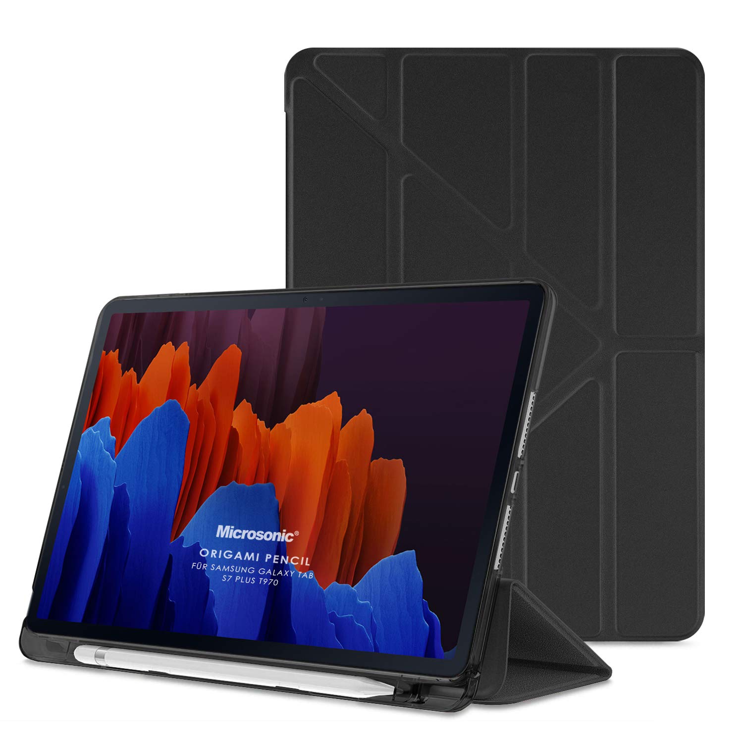 Microsonic Samsung Galaxy Tab S10 FE Plus için Kılıf Origami Pencil Siyah [Galaxy Tab S10 FE Plus X620 ile Uyumlu Kılıf - Siyah]