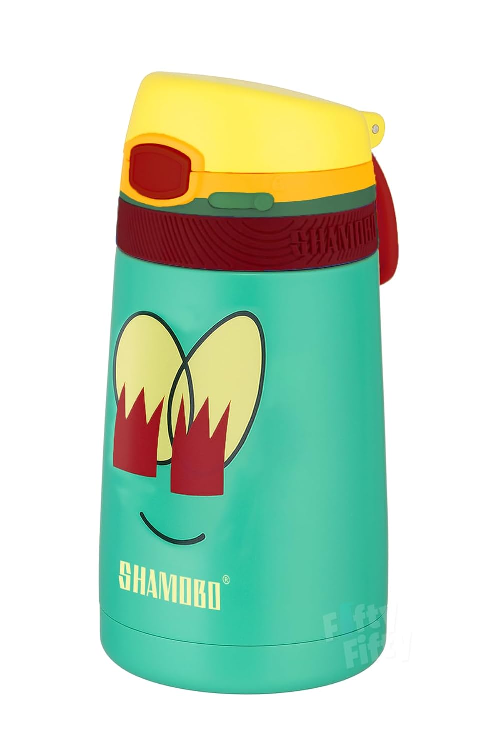Shamobo FiftyFifty Çocuk 350 Ml Pipetli Paslanmaz Çelik Termos Bpa İçermez 7 Renk (Açık Yeşil)