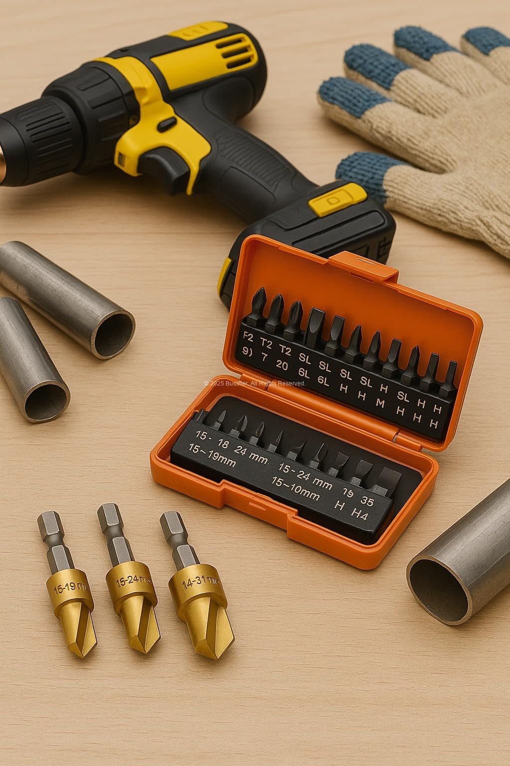 Busstier PPRC Boru Genişletme Uç Seti 3 Parça Matkap Uyumlu Girişli Boru Genişletme Uçları 15-19mm 18-24mm 24-31mm Dayanıklı Çelik Ergonomik Tasarım Profesyonel Tesisat Malzemesi