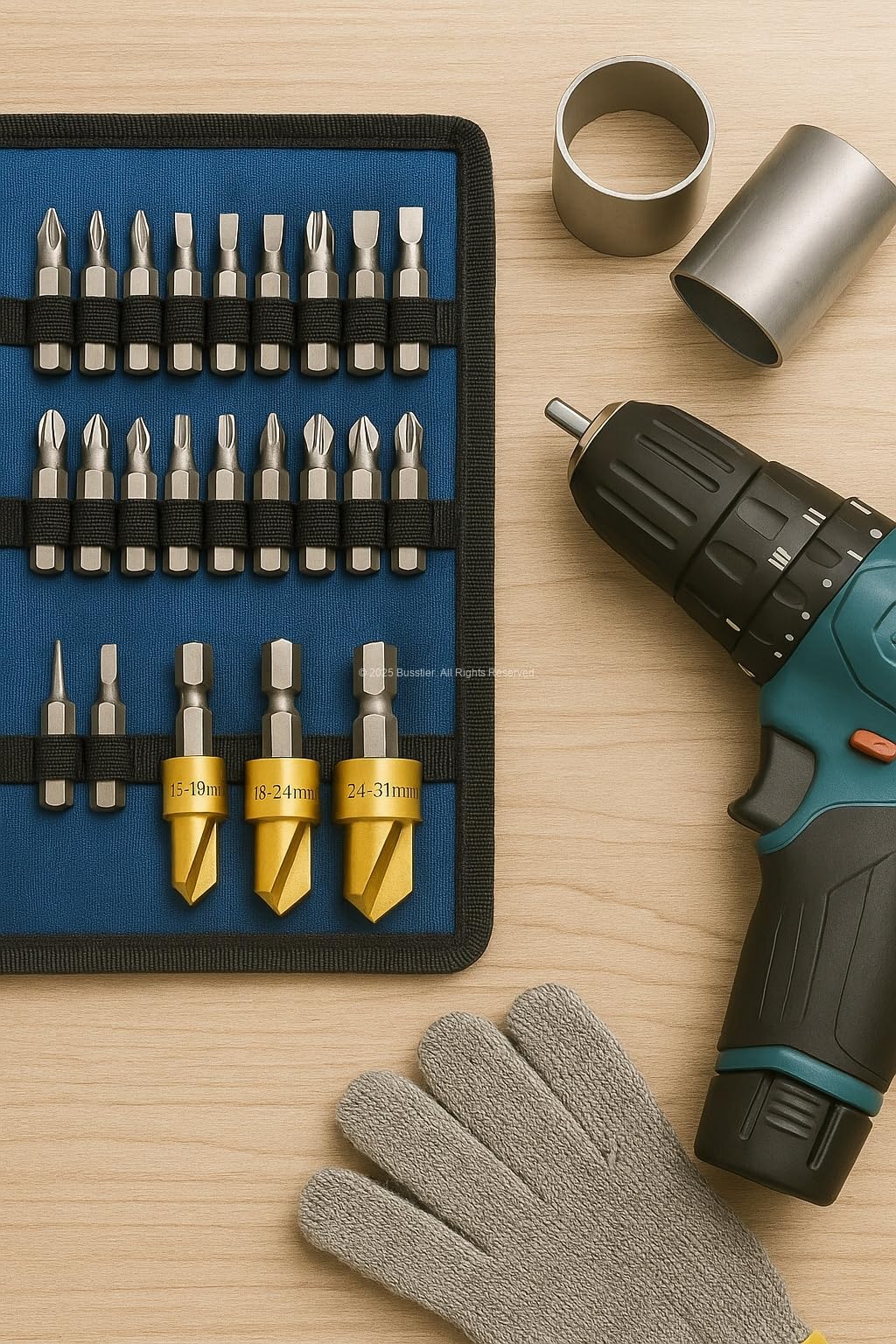 Busstier PPRC Boru Genişletme Uç Seti 3 Parça Matkap Uyumlu Girişli Boru Genişletme Uçları 15-19mm 18-24mm 24-31mm Dayanıklı Çelik Ergonomik Tasarım Profesyonel Tesisat Malzemesi