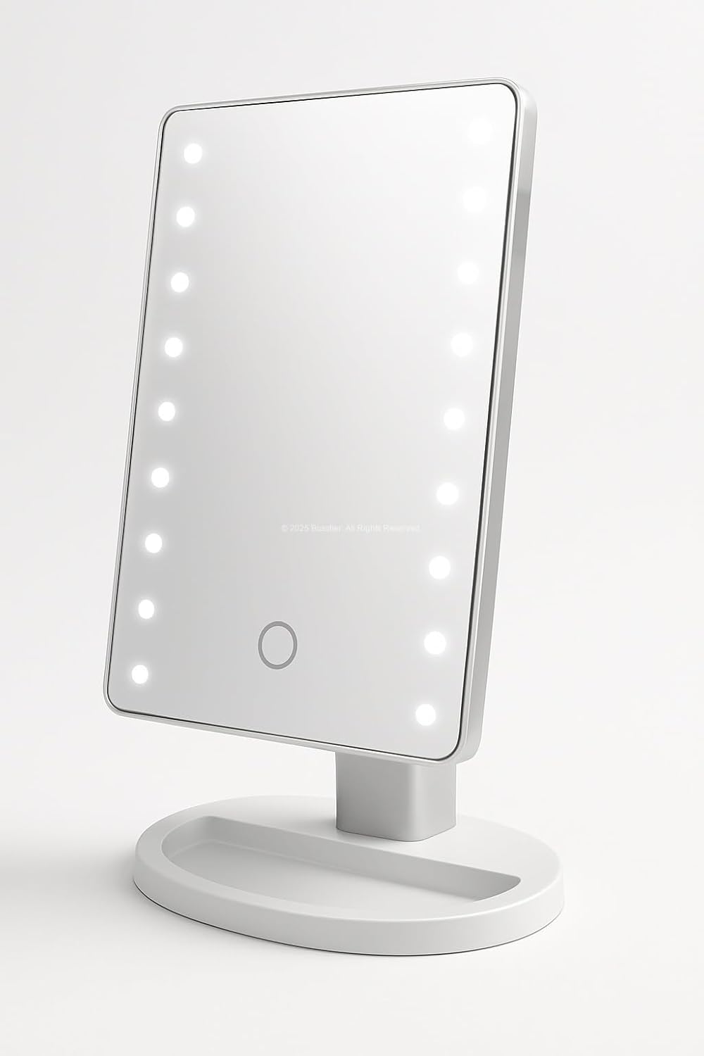 Busstier Dokunmatik LED Işıklı USB'li Yuvarlak Masa Üstü Makyaj Aynası: Aydınlatmalı ve Portatif Tasarım