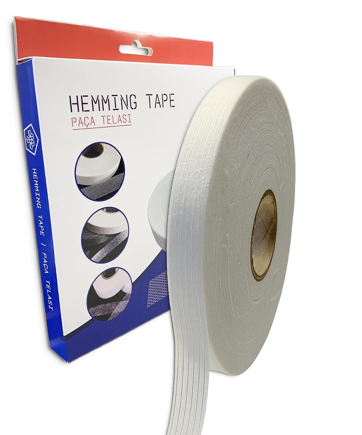 modern teknik tekstil Şerit İpli Biye Tela 1.5 cm x 100 m - Tek Tarafı Yapışkanlı Tela - Ütü ile Yapıştırılan Tela - Dokumasız Uygulama (Beyaz)