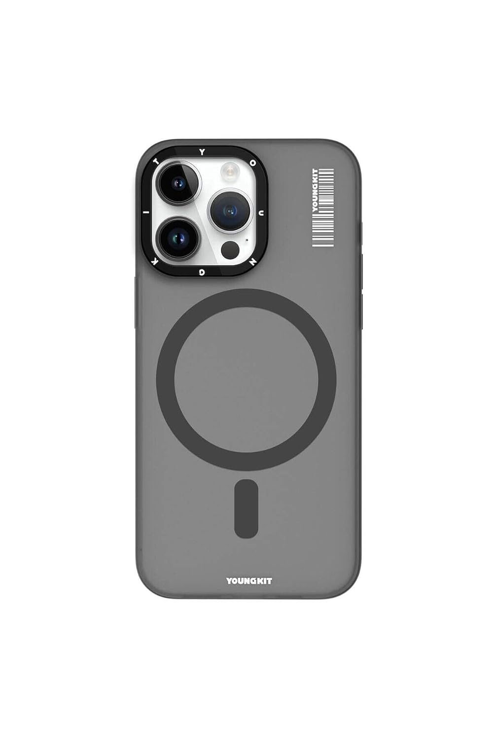 Youngkit iPhone 15 Pro Uyumlu Kılıf Magsafe ile Uyumlu Youngkit Hidden Sand Serisi Kapak Gri