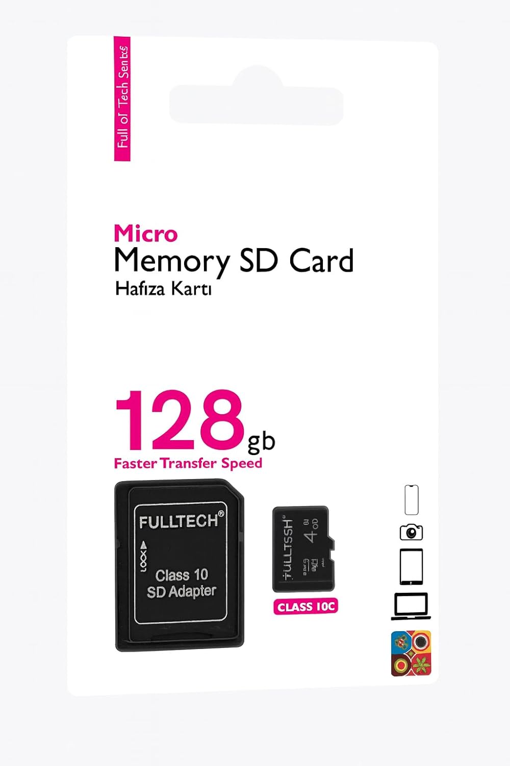 FULLTECH 16 GB Micro SD Hafıza Kartı – Class 10, UHS-I, Yüksek Hız, Full HD Video Kayıt, Telefon, Tablet, Kamera, Drone, Navigasyon, Suya ve Darbeye Dayanıklı, (16, GB)