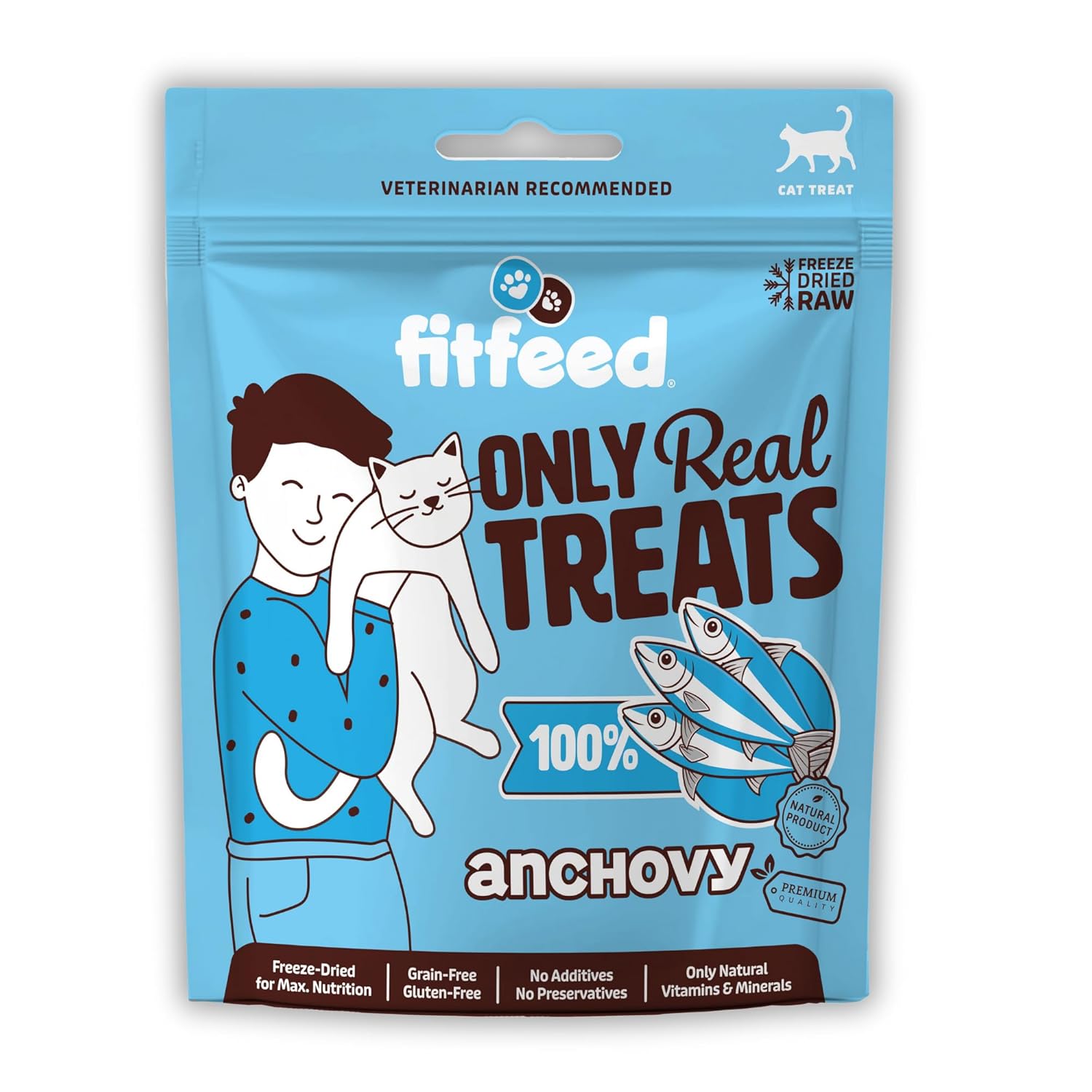 fitfeed Freeze-Dried Çiğ Hamsi Kedi Ödül Maması 40g
