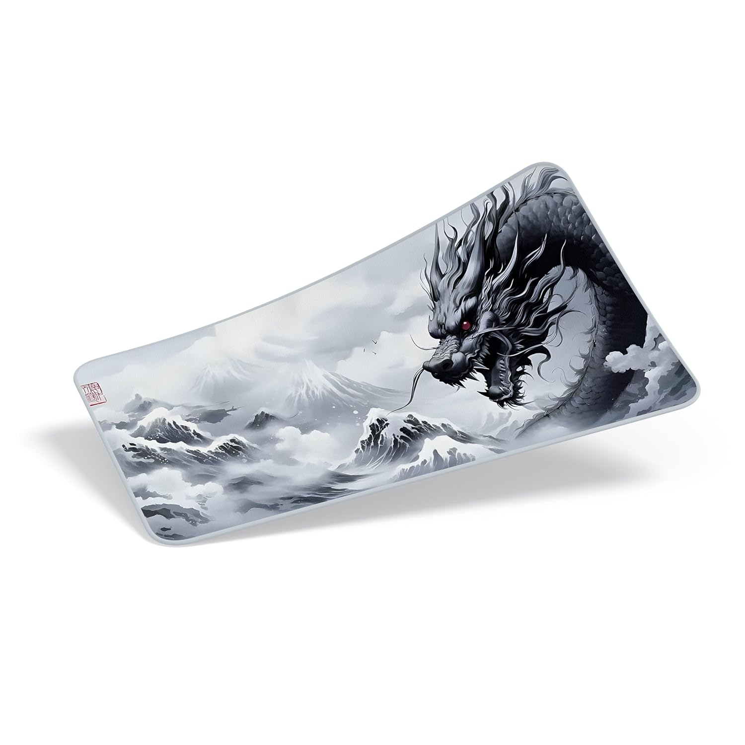 Minesk Pro Series Gaming MousePad [High Density Hybrid Kumaş] [Kaymaz Taban] 90X40 CM XXL Boyut [Yüksek Çözünürlüklü Baskı] (Dragon in ocean)