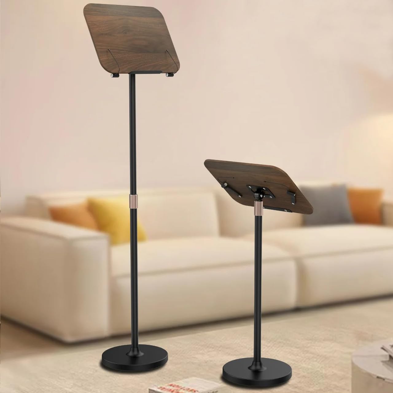 Coverzone Çok Amaçlı Kitap Okuma Standı 55cm Yükseklik – Laptop Tutucu, Nota Sehpası, Projeksiyon ve Sunum Standı, Katlanabilir Dayanıklı Metal & Ahşap Tasarım - S02