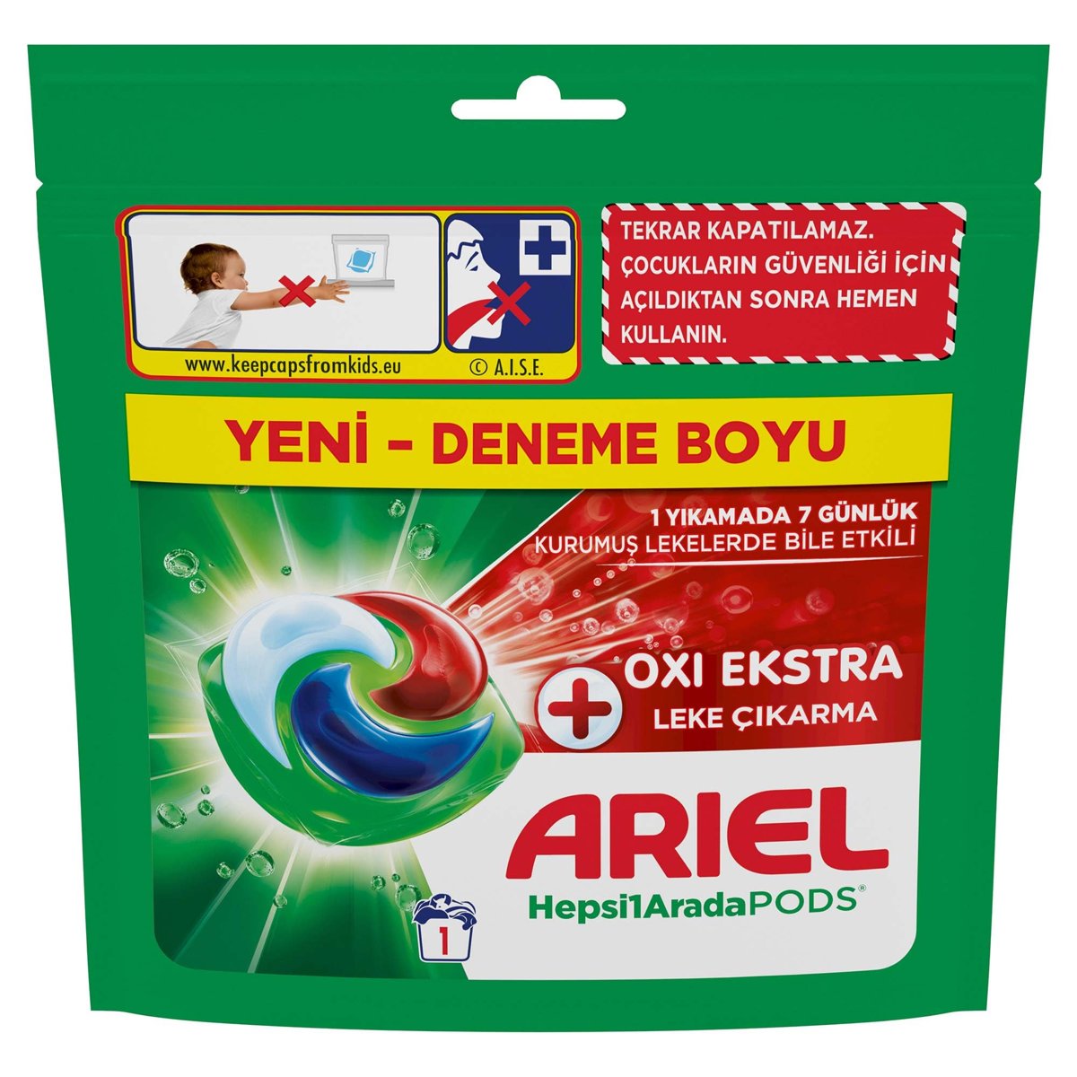 ARIEL Hepsi 1 Arada PODS Deneme Boy Ürün 1 Yıkama