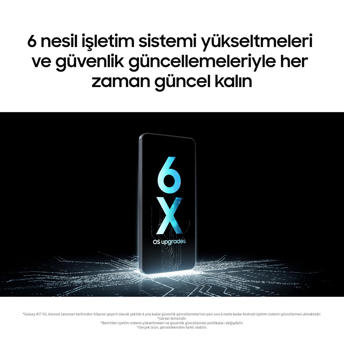 Samsung Galaxy A17 5G, Android Akıllı Telefon, 8GB RAM, 256GB Hafıza, Gri, Büyük Ekran, 50MP OIS Kamera (Samsung Türkiye Garantili)