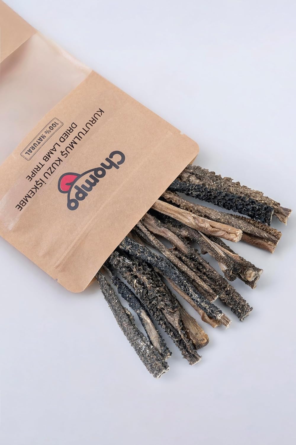 CHOMPO KURUTULMUŞ KUZU İŞKEMBE ŞERİTLERİ KÖPEK ÖDÜLÜ 100 GR