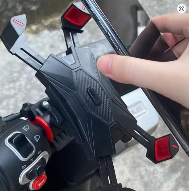 AEE® Motosiklet Telefon Tutucu & Bisiklet Telefon Tutacağı 360° Döner Ayarlı Aparat –Scooter Ve Bebek Arabası Uyumlu, Kaymaz ve Güvenli ABS Plastik Malzeme