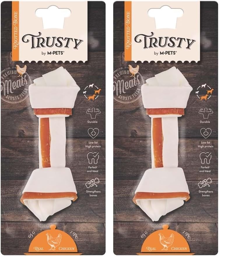 M-PETS TRUSTY CHICKEN DÜĞÜMLÜ KEMİK 65GR/15,3CM 2li paket