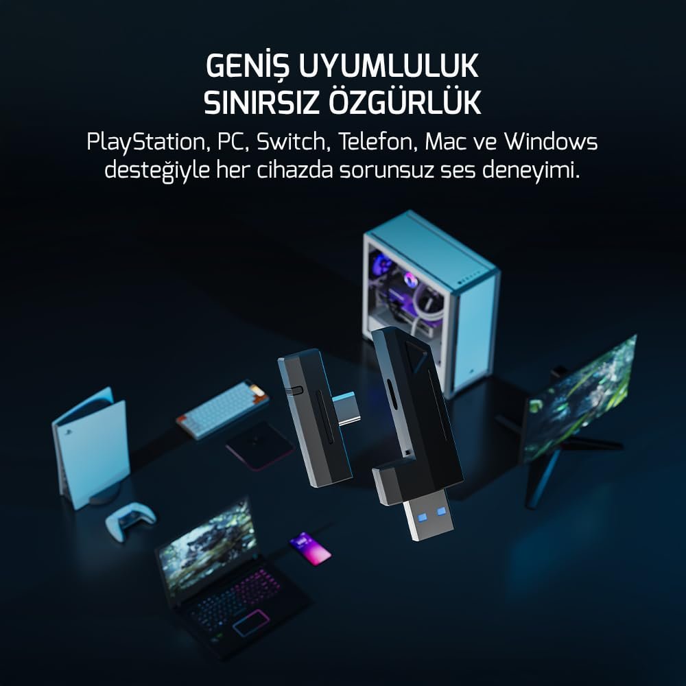 GamePower Kai Titanium Ultra Wireless 7.1 Surround Hi-Fi Rainbow Gaming (Oyuncu) Kulaklık