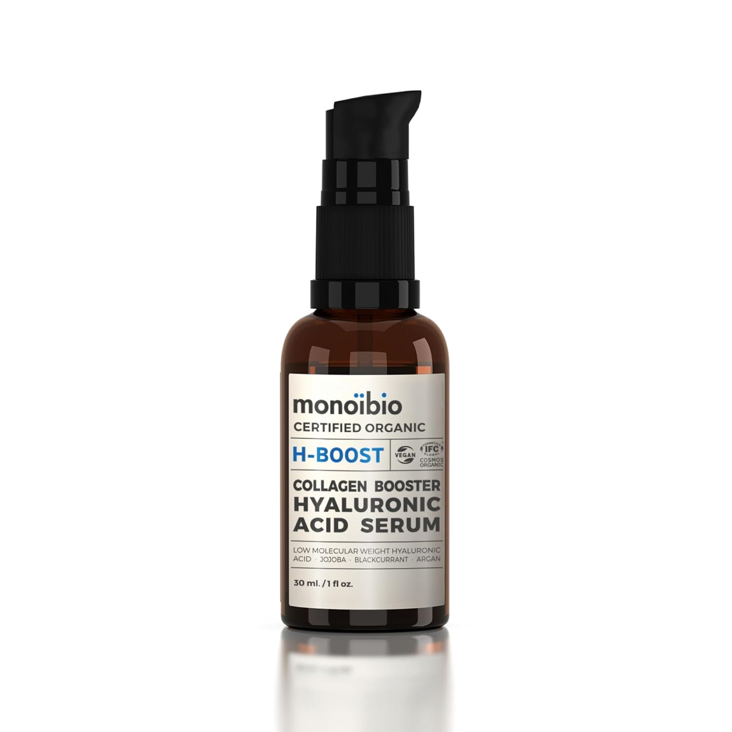 H-BOOST Cosmos Organik Sertifikalı Hyalüronik Asit Serumu – Kolajen Destekleyici Yaşlanma Karşıtı Serum – Kırışıklık Karşıtı Gündüz Gece Serumu Süt Formunda VEGAN Sertifikalı 30 ml