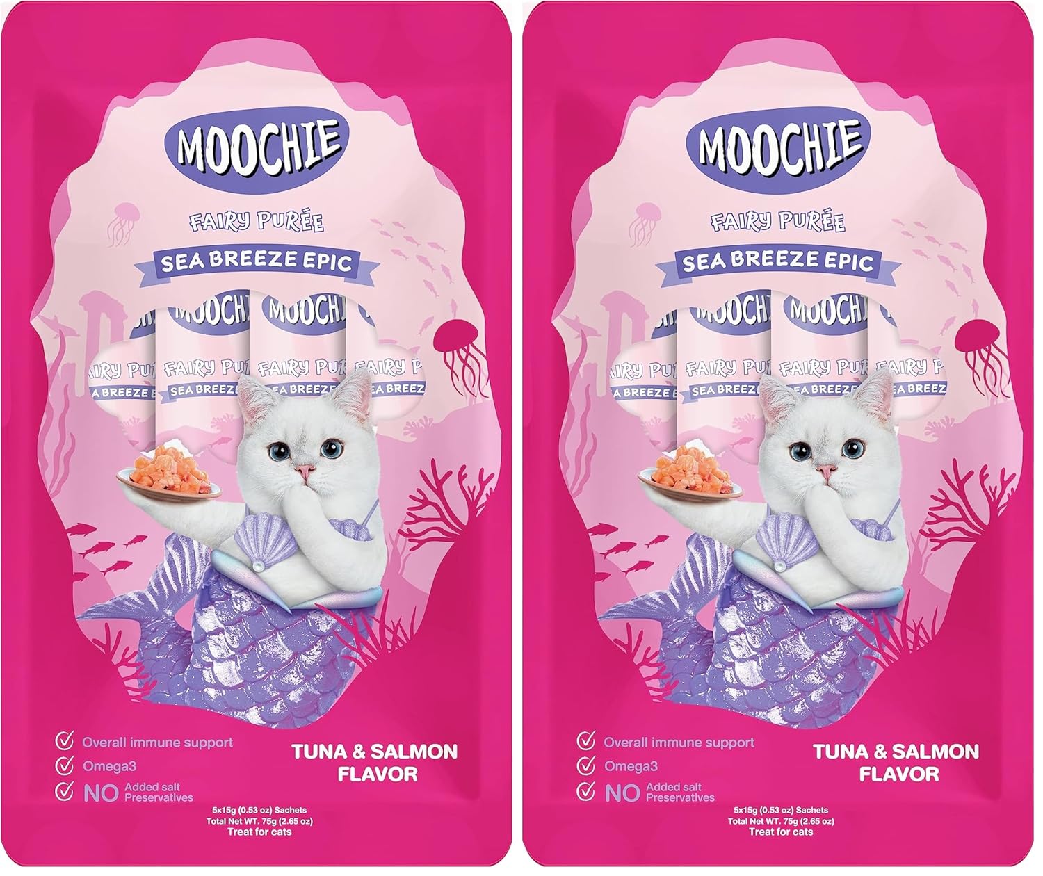 Moochie Sıvı Kedi Ödülü Ton-Somon 5x15 gr 2li paket